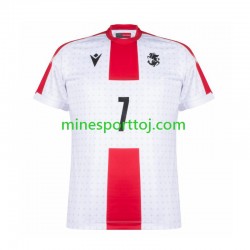 Georgia Kvaratskhelia 7 Euro 2024 Herre Hjemmebane Fodboldtrøje Lange Ærmer