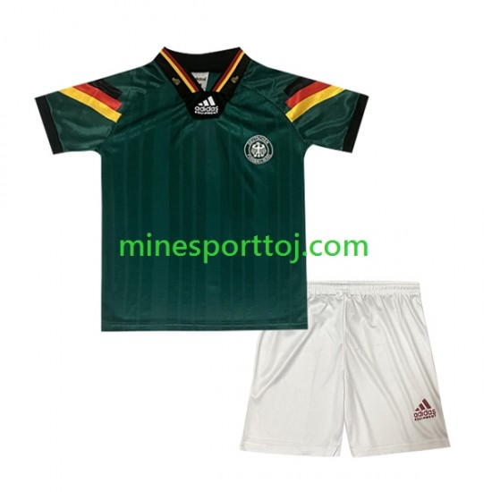Tyskland 1992 Børne Retro Udebane Fodboldtrøje Lange Ærmer