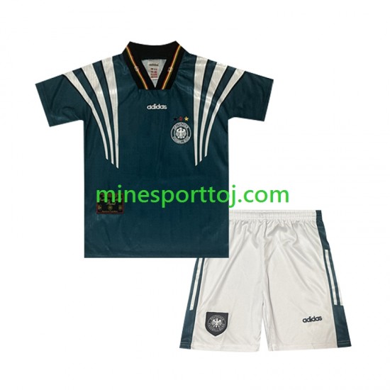 Tyskland 1996 Børne Retro Udebane Fodboldtrøje Lange Ærmer