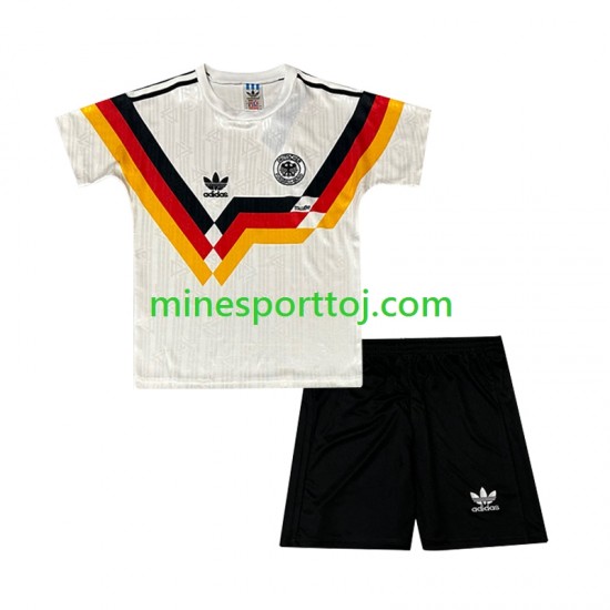 Tyskland 1990 Børne Retro Hjemmebane Fodboldtrøje Lange Ærmer