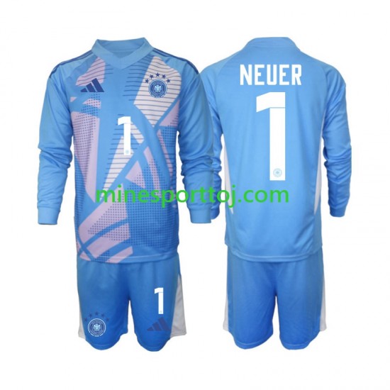 Tyskland Målmand Manuel Neuer 1 Børne Fjerde Fodboldtrøje 2024-2025 med Korte Ærmer