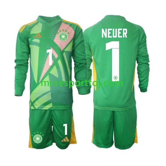 Tyskland Målmand Manuel Neuer 1 Børne Tredje Fodboldtrøje 2024-2025 med Korte Ærmer