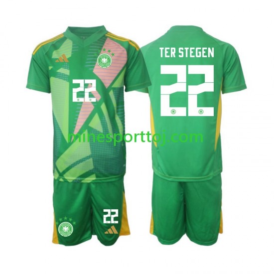Tyskland Målmand Ter Stegen 22 Børne Tredje Fodboldtrøje 2024-2025 Lange Ærmer