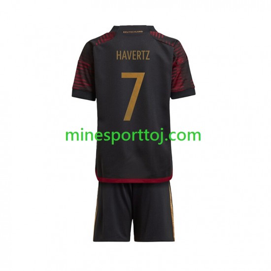 Tyskland Havertz 7 Børne Udebane Fodboldtrøje VM 2022 Lange Ærmer