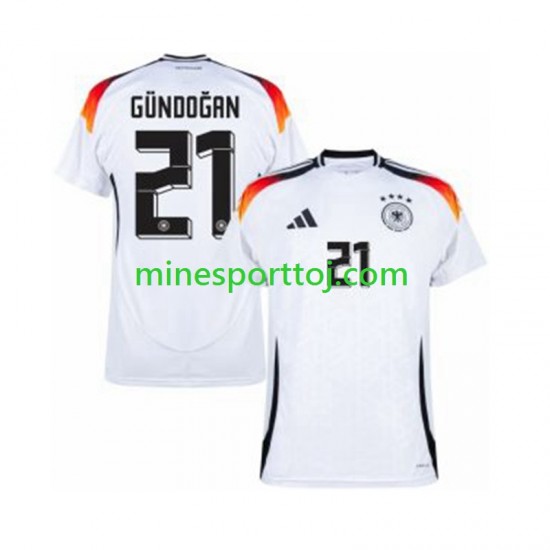 Tyskland Ilkay Gundogan 21 Euro 2024 Herre Hjemmebane Fodboldtrøje Lange Ærmer