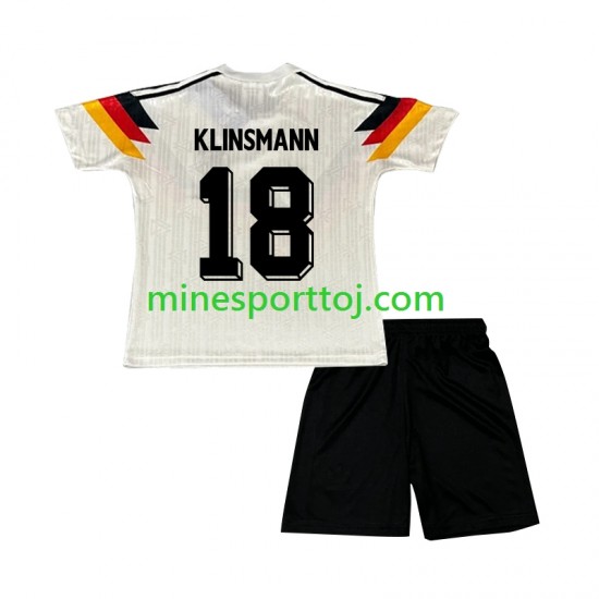 Tyskland Klinsmann 18 1990 Børne Retro Hjemmebane Fodboldtrøje Lange Ærmer