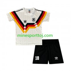 Tyskland Klinsmann 18 1990 Børne Retro Hjemmebane Fodboldtrøje Lange Ærmer