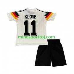 Tyskland Klose 11 1990 Børne Retro Hjemmebane Fodboldtrøje Lange Ærmer