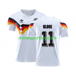 Tyskland Klose 11 1990 Herre Retro Hjemmebane Fodboldtrøje Lange Ærmer
