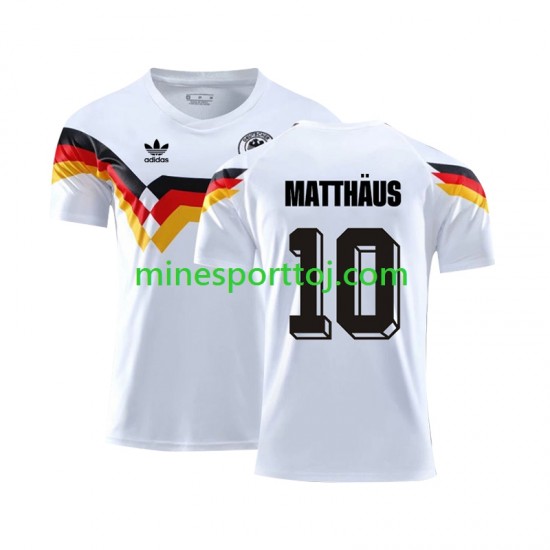 Tyskland Matthaus 10 1990 Herre Retro Hjemmebane Fodboldtrøje Lange Ærmer