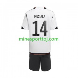 Tyskland Musiala 14 Børne Hjemmebane Fodboldtrøje VM 2022 Lange Ærmer