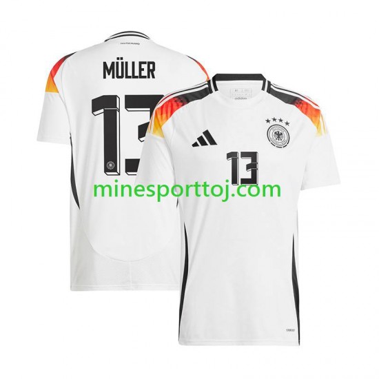 Tyskland Thomas Muller 13 Euro 2024 Herre Hjemmebane Fodboldtrøje Lange Ærmer