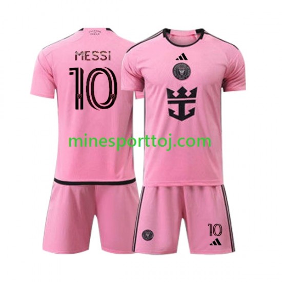Inter Miami Lionel Messi 10 2024 Børne Hjemmebane Fodboldtrøje Lange Ærmer