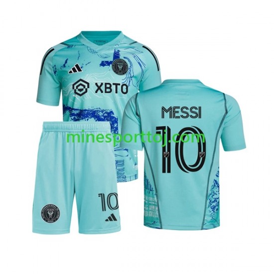Inter Miami Lionel Messi 10 Special Børne Hjemmebane Fodboldtrøje 2023-2024 Lange Ærmer