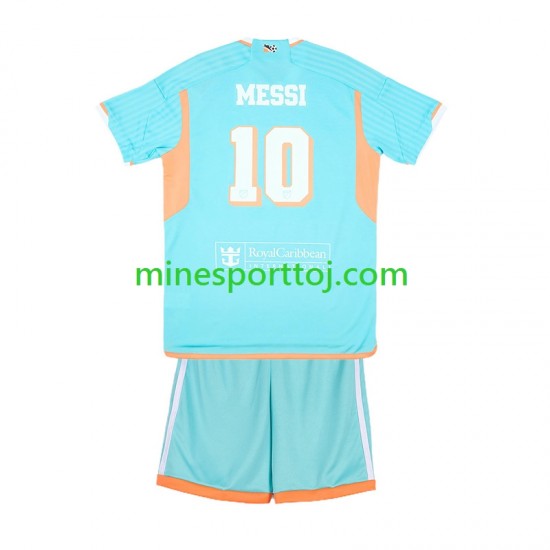 Inter Miami Lionel Messi 10 Børne Tredje Fodboldtrøje 2024-2025 Lange Ærmer