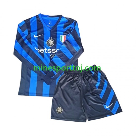 Inter Milan Børne Hjemmebane Fodboldtrøje 2024-2025 med Korte Ærmer