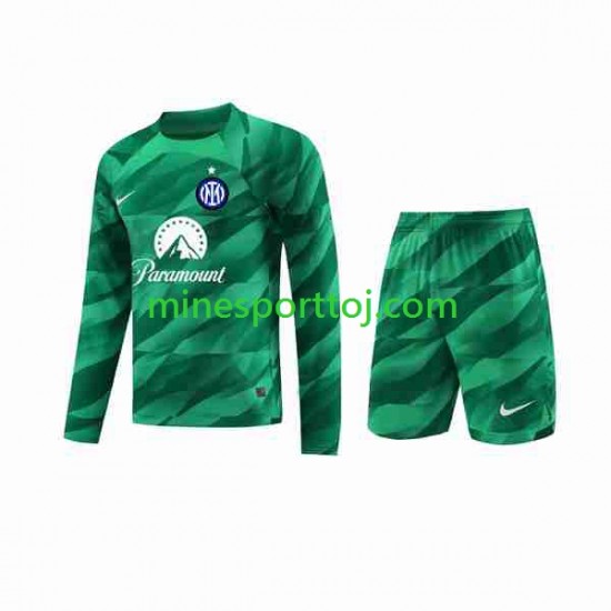 Inter Milan Målmand Børne Udebane Fodboldtrøje 2023-2024 med Korte Ærmer