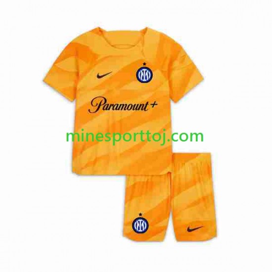 Inter Milan Målmand Børne Hjemmebane Fodboldtrøje 2023-2024 Lange Ærmer