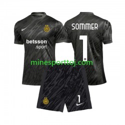 Inter Milan Målmand Yann Sommer 1 Børne Tredje Fodboldtrøje 2024-2025 Lange Ærmer