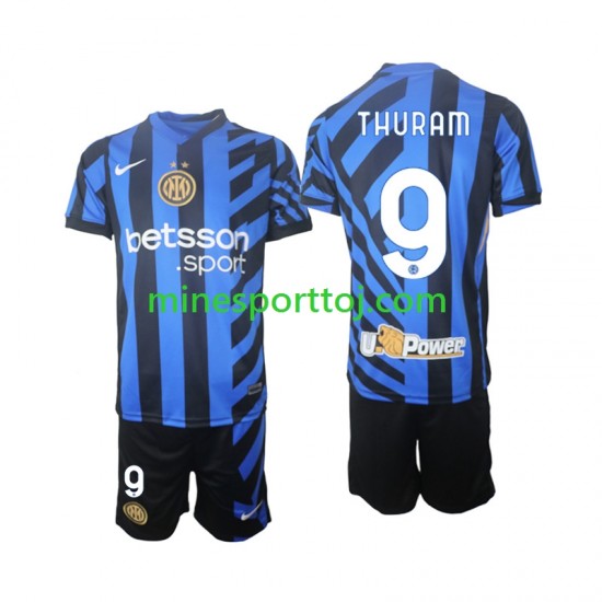 Inter Milan Marcus Thuram 9 Børne Hjemmebane Fodboldtrøje 2024-2025 Lange Ærmer