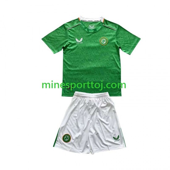 Irland 2024 Børne Hjemmebane Fodboldtrøje Lange Ærmer