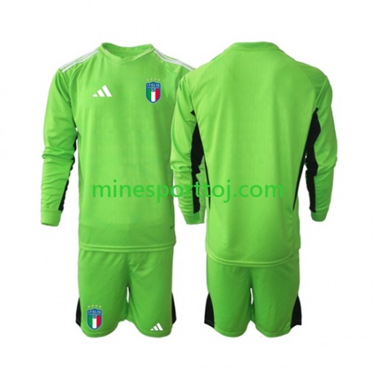 Italien Målmand 2023 Børne Hjemmebane Fodboldtrøje med Korte Ærmer