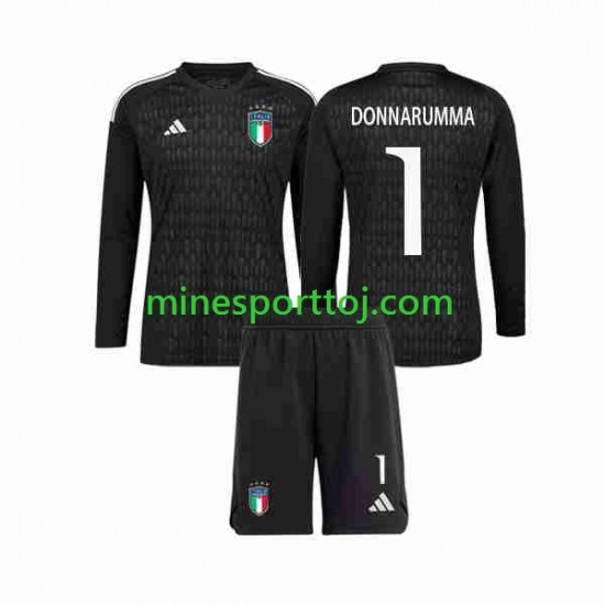 Italien Målmand Donnarumma 1 2023 Børne Udebane Fodboldtrøje med Korte Ærmer