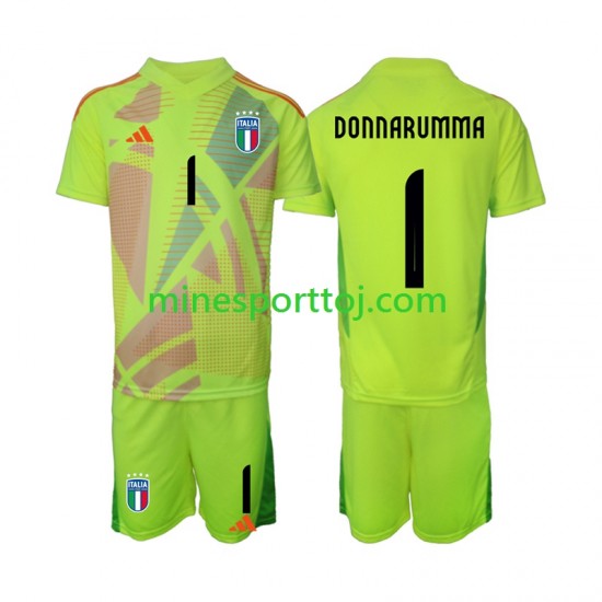 Italien Målmand Donnarumma 1 Euro 2024 Børne Hjemmebane Fodboldtrøje Lange Ærmer