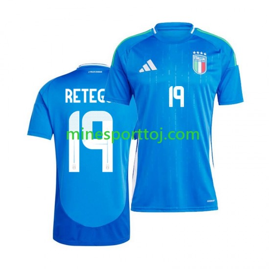 Italien Mateo Retegui 19 2024 Herre Hjemmebane Fodboldtrøje Lange Ærmer