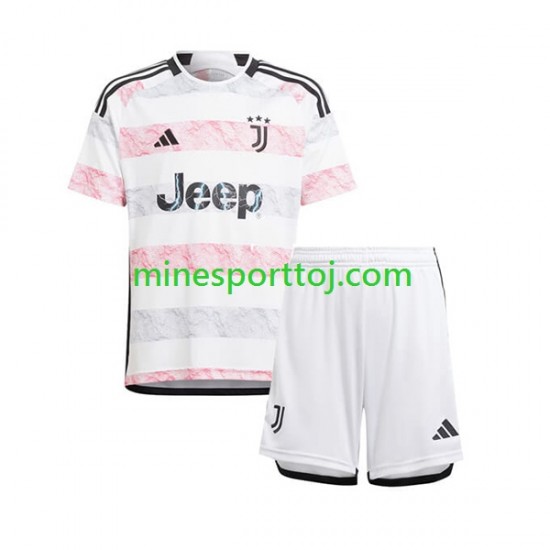 Juventus Børne Udebane Fodboldtrøje 2023-2024 Lange Ærmer