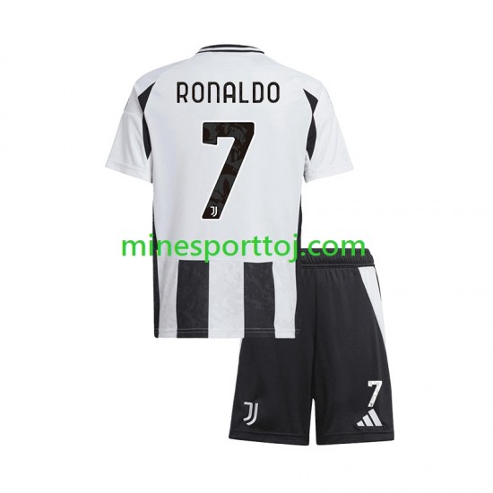 Juventus Cristiano Ronaldo 7 Børne Hjemmebane Fodboldtrøje 2024-2025 Lange Ærmer
