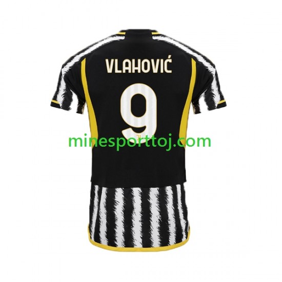 USA Juventus Dn Vlahovic 9 Herre Hjemmebane Fodboldtrøje 2023-2024 Lange Ærmer