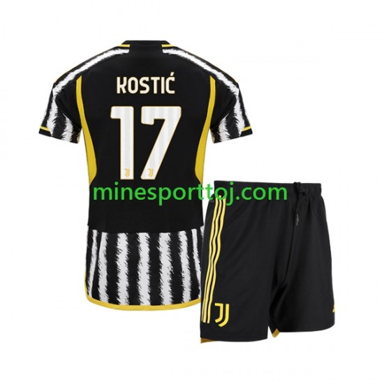 Juventus Filip Kostic 17 Børne Hjemmebane Fodboldtrøje 2023-2024 Lange Ærmer