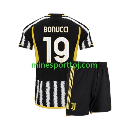 Juventus Leonardo Bonucci 19 Børne Hjemmebane Fodboldtrøje 2023-2024 Lange Ærmer