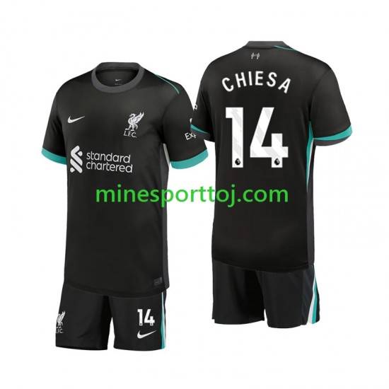 Liverpool Chiesa 14 Børne Udebane Fodboldtrøje 2024-2025 Lange Ærmer