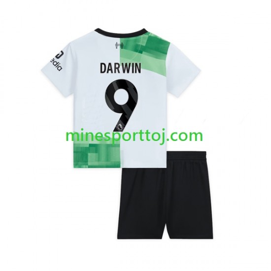 Liverpool Darwin Nunez 9 Børne Udebane Fodboldtrøje 2023-2024 Lange Ærmer