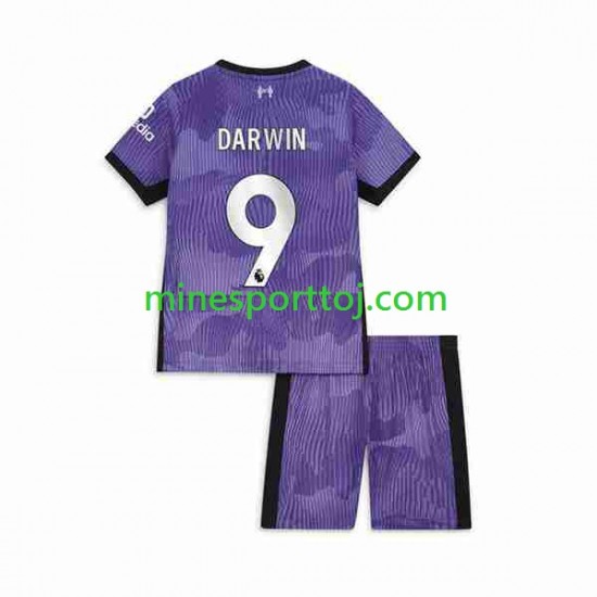 Liverpool Darwin Nunez 9 Børne Tredje Fodboldtrøje 2023-2024 Lange Ærmer