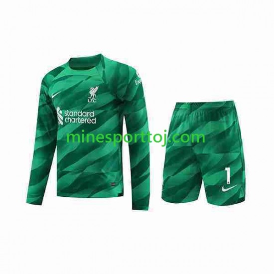 Liverpool Målmand A.Becker 1 Børne Hjemmebane Fodboldtrøje 2023-2024 med Korte Ærmer