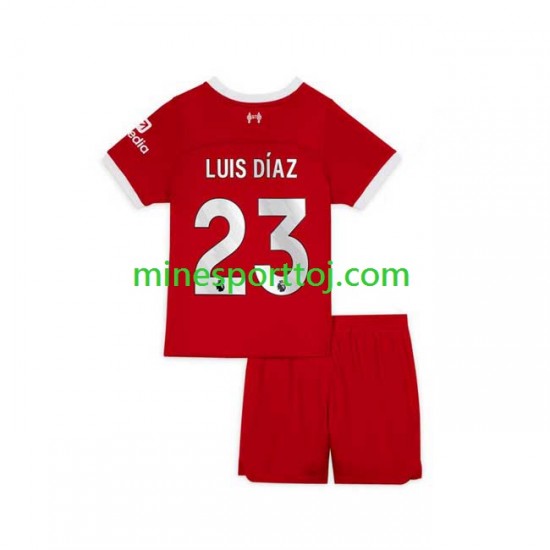 Liverpool Luis Diaz 23 Børne Hjemmebane Fodboldtrøje 2023-2024 Lange Ærmer