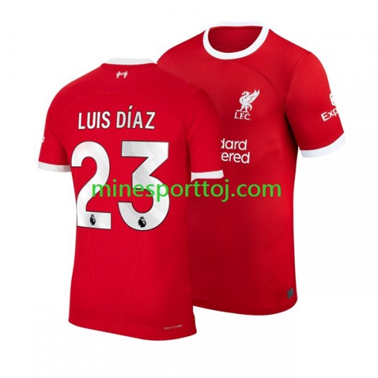 Liverpool Luis Diaz 23 Herre Hjemmebane Fodboldtrøje 2023-2024 Lange Ærmer