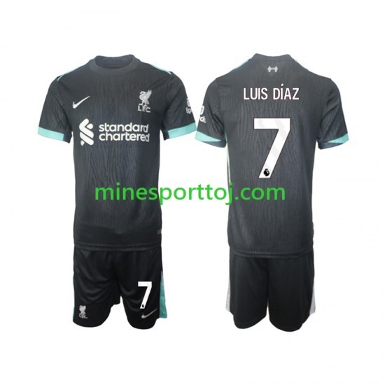 Liverpool Luis Diaz 7 Børne Udebane Fodboldtrøje 2024-2025 Lange Ærmer Liverpool Luis Diaz 7 Børne Udebane Fodboldtrøje 2024-2025 Lange Ærmer