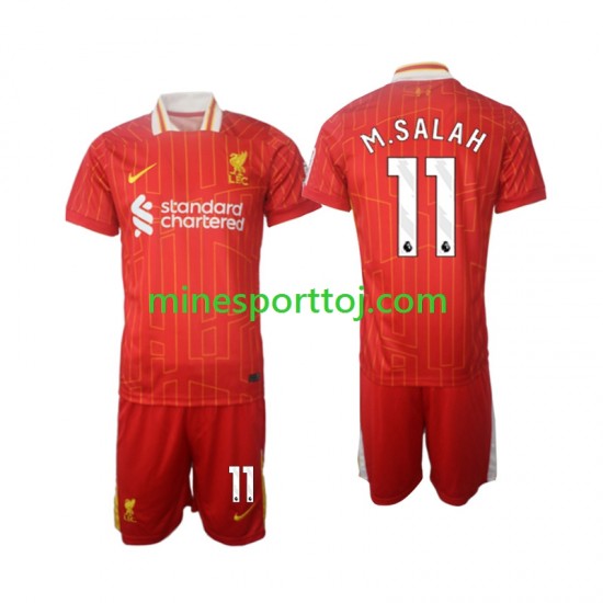 Liverpool M.Salah 11 Børne Hjemmebane Fodboldtrøje 2024-2025 Lange Ærmer