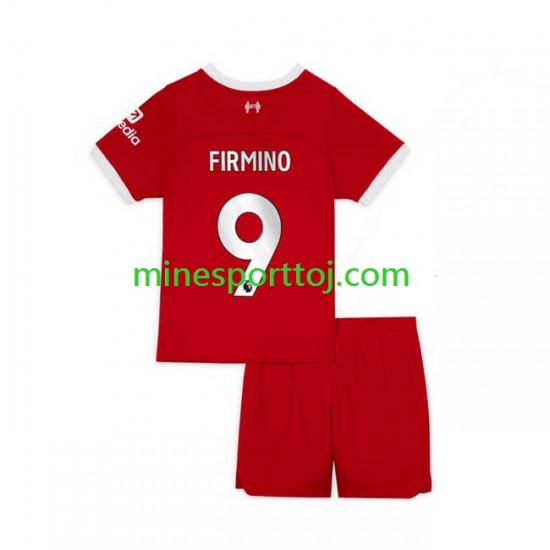 Liverpool Roberto Firmino 9 Børne Hjemmebane Fodboldtrøje 2023-2024 Lange Ærmer