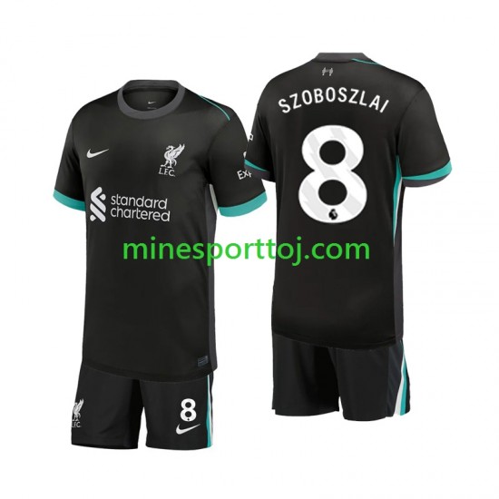 Liverpool Szoboszlai 8 Børne Udebane Fodboldtrøje 2024-2025 Lange Ærmer