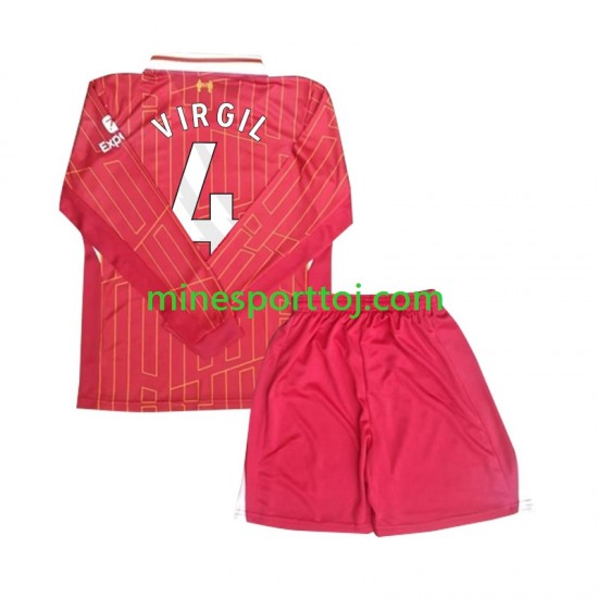 Liverpool Virgil 4 Børne Hjemmebane Fodboldtrøje 2024-2025 med Korte Ærmer Liverpool Virgil 4 Børne Hjemmebane Fodboldtrøje 2024-2025 med Korte Ærmer