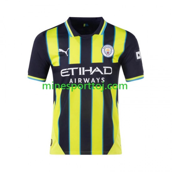 Manchester City Herre Udebane Fodboldtrøje 2024-2025 Lange Ærmer
