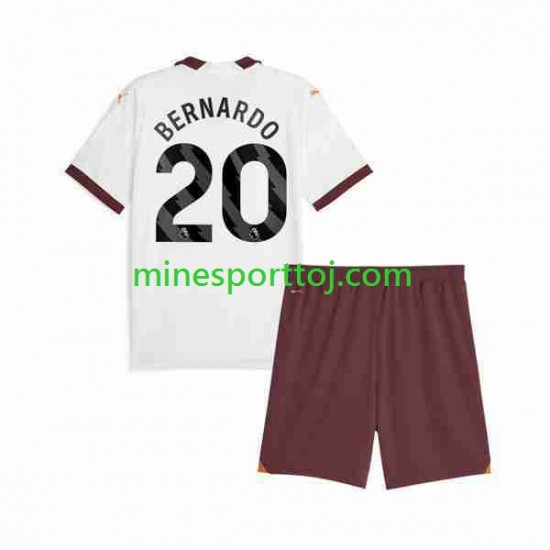 Manchester City Bernardo Silva 20 Børne Udebane Fodboldtrøje 2023-2024 Lange Ærmer
