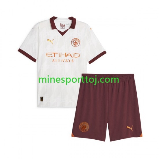 Manchester City Børne Udebane Fodboldtrøje 2023-2024 Lange Ærmer Manchester City Børne Udebane Fodboldtrøje 2023-2024 Lange Ærmer