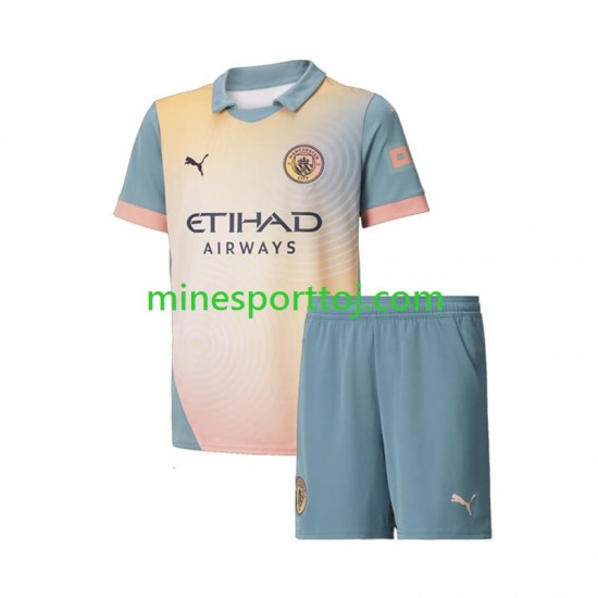 Manchester City Børne Fjerde Fodboldtrøje 2024-2025 Lange Ærmer