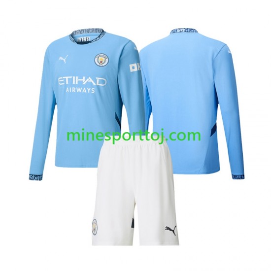 Manchester City Børne Hjemmebane Fodboldtrøje 2024-2025 med Korte Ærmer